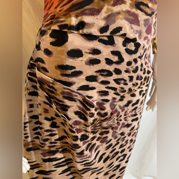 Yoanna Baraschi Anthropologie EUC Animal print silk dress with back zip, size 8 - Picture 3 of 12